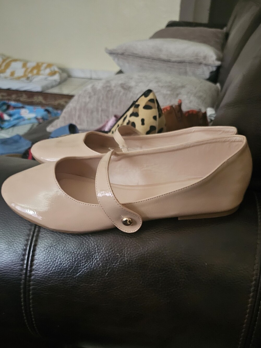 Women’s Nude Patent Mary Jane Flats